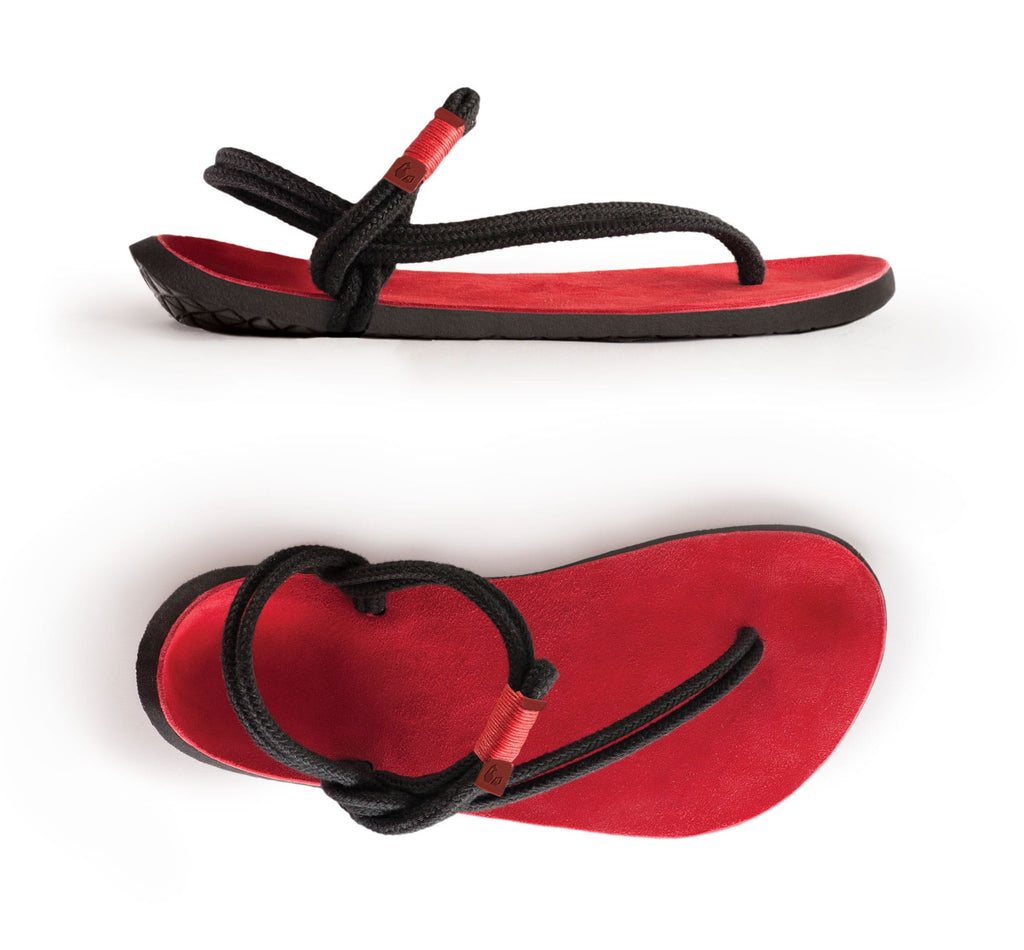 Red and black sale flip flops